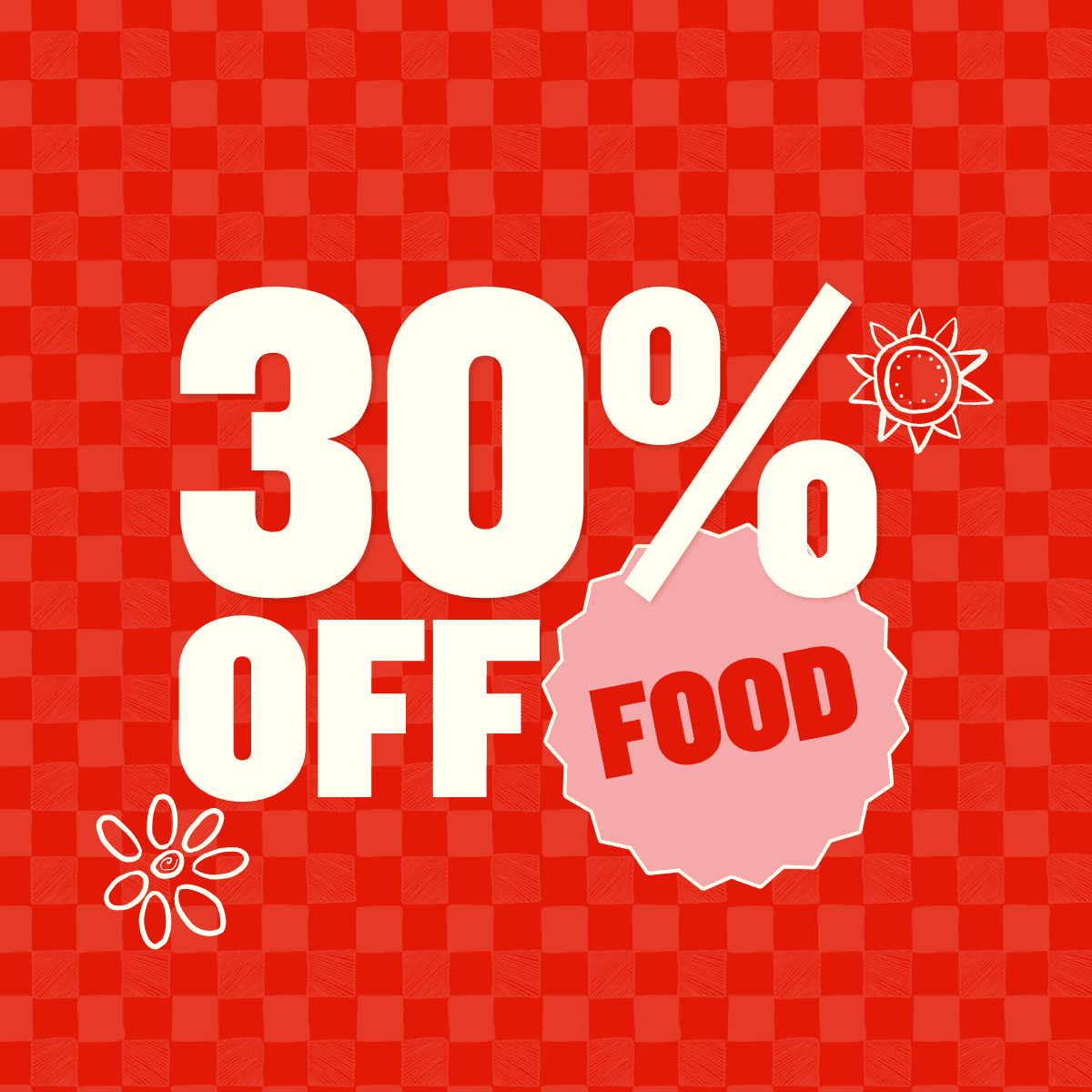 30% off food