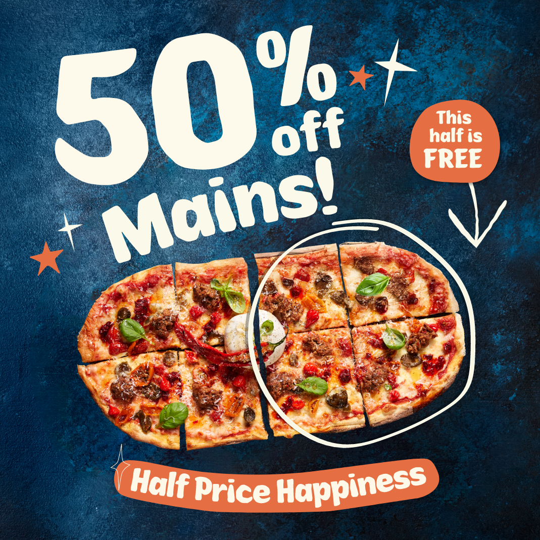 50% Off Food with pizza 